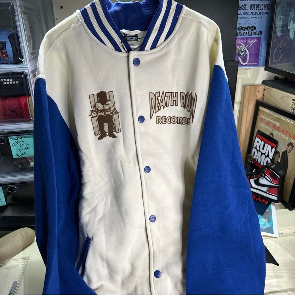 Death Row Records Blue and White Varsity Jacket